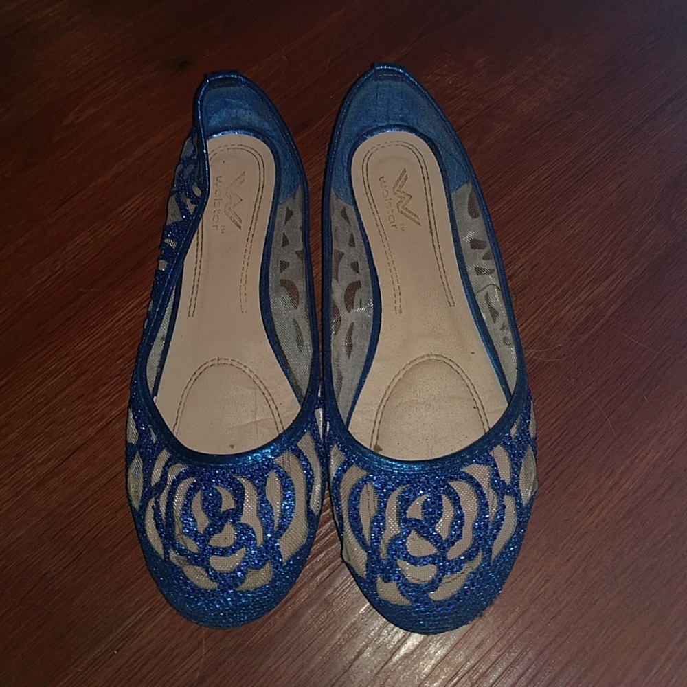 Royal Blue Glitter Flats